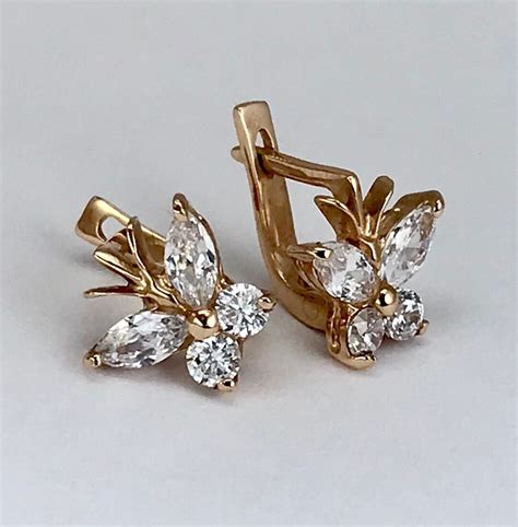 Small Vintage Original Solid Rose Gold 14k Earrings, Children's Gold ...