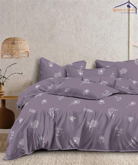 Plum Whisper Flat Bedsheet With Pillow Covers – Weave & Decor