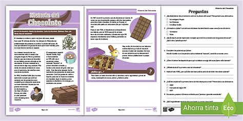Comprensión de Lectura - Historia del Chocolate - Twinkl