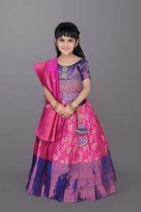 satyamfab Girls Lehenga Choli Ethnic Wear Self Design Lehenga, Choli ...