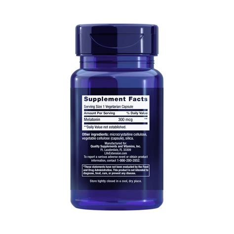 Life Extension, Melatonin, 300 mcg, 100 Vegetarian Capsules – Maple Herbs
