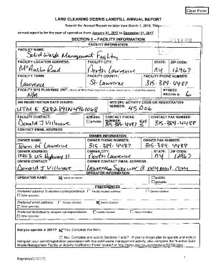 Fillable Online Class -1 Landfill Annual Report Form Fax Email Print ...