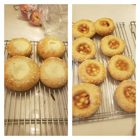 Cream cheese and peach kolaches I made for my Czech grandma's 98th birthday (she ate them all ...