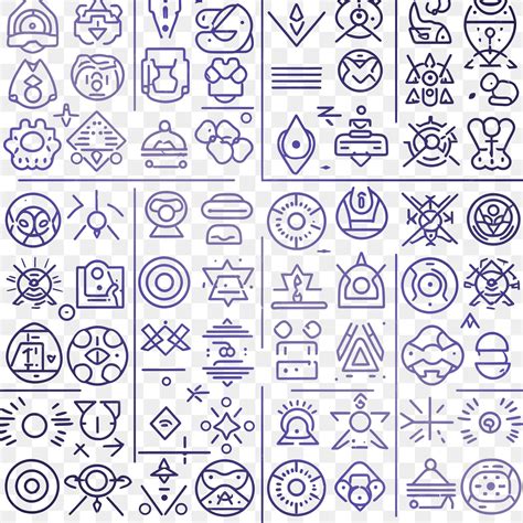Premium PSD | A collection of icons with symbols like symbols and symbols