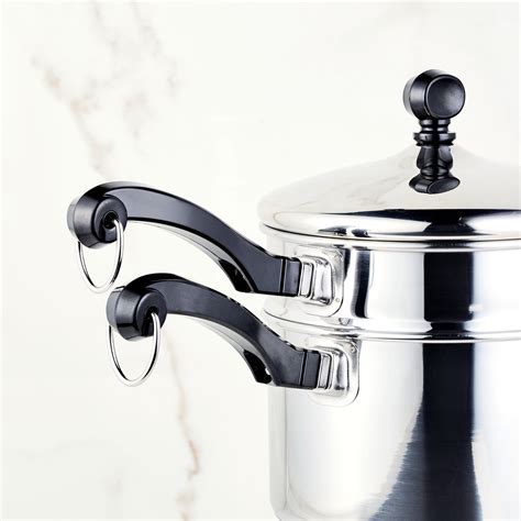 Classic Series Stainless Steel 2-Qt. Covered Saucepan With Double Boil ...