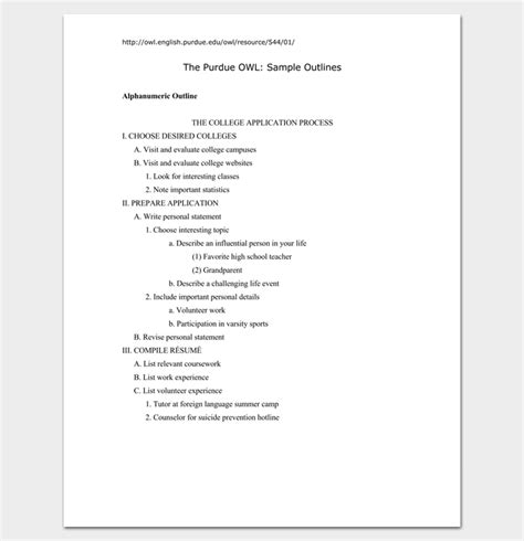 Image result for Formal Outline Example