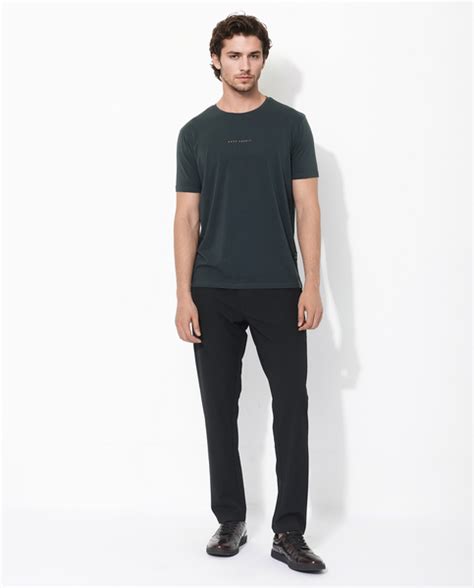 Rare Rabbit Men's Rabbit-Inf Dark Green Cotton Blend Plain Regular Fit
