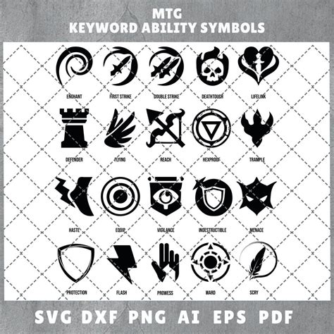 Laser Cut MTG Keyword Ability Symbols | Icons Svg | MTG Clipart Png 300 ...