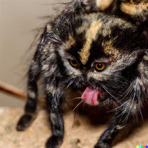 A spider cat unnatural mutant chimera with six legs | DALL·E 2 | OpenArt