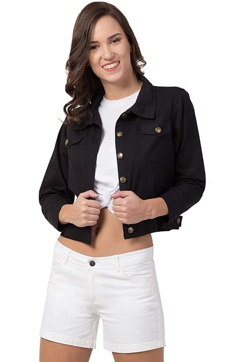 Buy FurryFlair Women's Self-Design Regular Jacket (FF-4071-76_Black ...