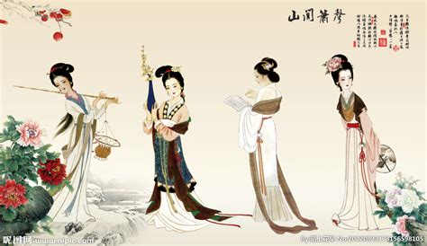 中国四大美女国画 - 仕女图 - 99字画网