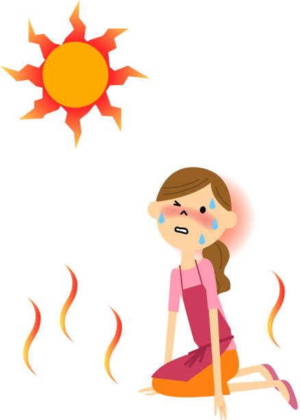 Woman Thirsty From Heat Of The Summer Sun 02 Stock Illustration ...