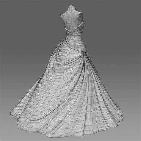 3d wedding dress model