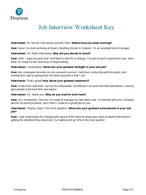 Job Interview Worksheet 的图像结果