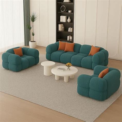 LEGACY OF COMFORT Ryan 3+1+1 Set Sofa Living Room Sets Cloud Shape Sofa ...