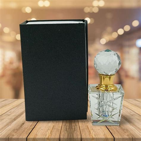 Exclusive Designer Crystal Empty Attar Bottle 3ml with Box - D12-White