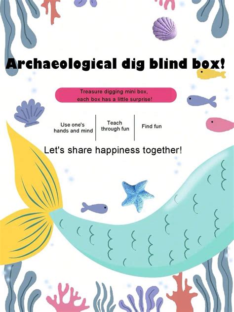 Archaeology Blind Box Dig Seashell Mermaid Exploration Excavation Toys ...