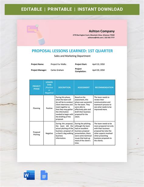 Construction Lessons Learned Template - Google Docs, Word | Template.net