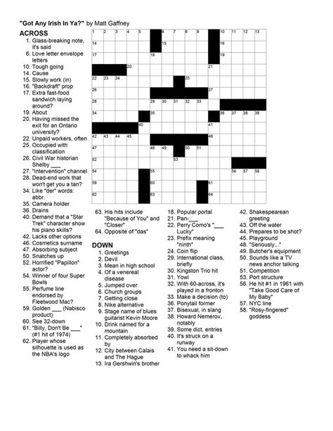 Irish Icon For Short Crossword - prntbl.concejomunicipaldechinu.gov.co