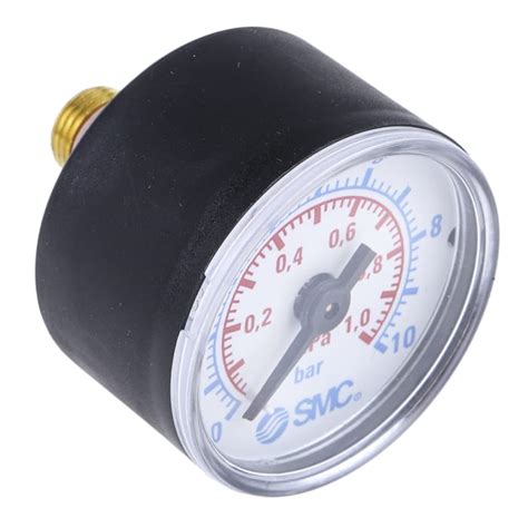 K8-10-40 SMC | SMC G 1/8 Analogue Pressure Gauge 10bar Back Entry 40mm ...