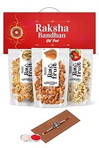 Hyperfoods Rawfruit Rakhi Combo with Kaju Badam Akhrot Dry Fruit Combo ...