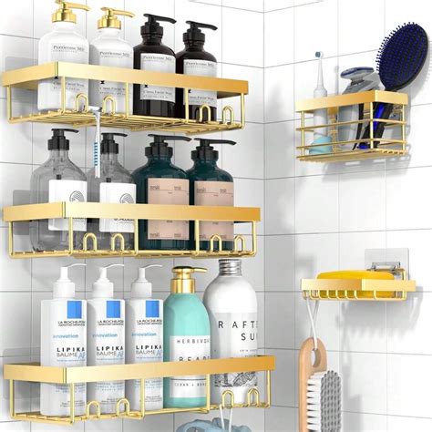 Moforoco 5 Pack Shower Caddy ,3 Shower Racks With Soap Holder And ...