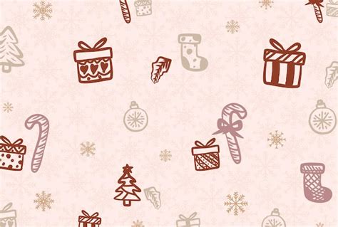 Hand drawn christmas icon background pattern template card pattern ...