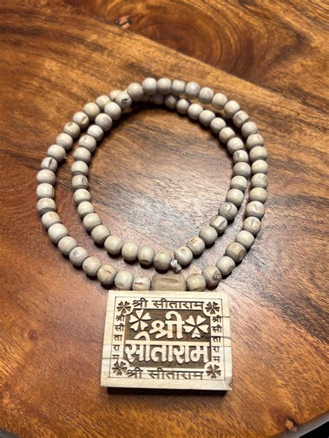 Shree SitaRam Tulsi Locket & Round Beads Kanthi Mala – Tulsimalastore.in