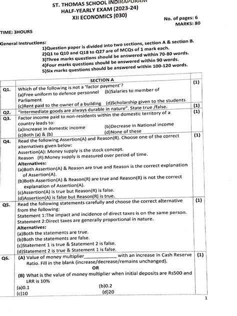 Image result for Economic Question Paper