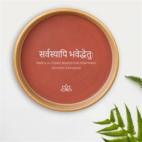 Terracotta Wall Plate - Sanskrit Quote - There is a cosmic reason ...