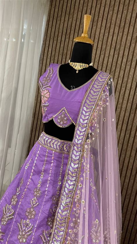 Purple Slub Silk Lehenga Set