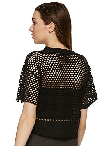 Buy Forever 21 Women's Open-Mesh Top(211153, Large, Black) at Amazon.in