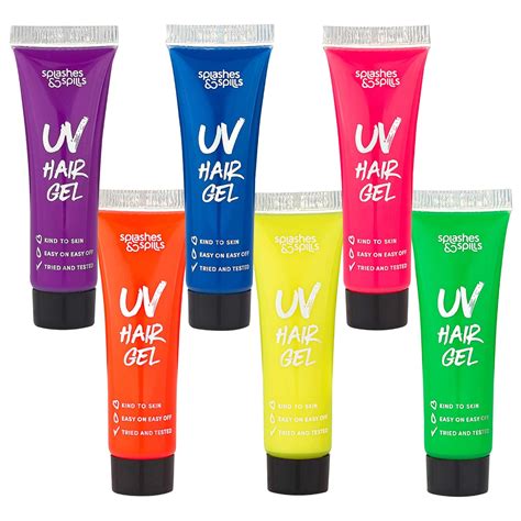 UV Neon Hair Gel Set - 6 Bright Non-Toxic Colors India | Ubuy