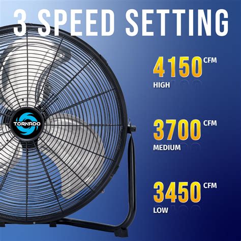 Snapklik.com : Tornado 18 Inch High Velocity Metal Floor Fan, 3-Speed ...