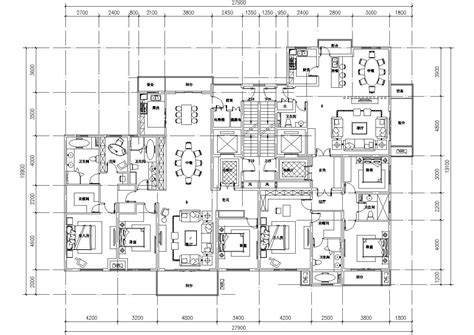 250平方米高层一梯两户住宅户型设计cad图(含效果图）_户型图__土木在线