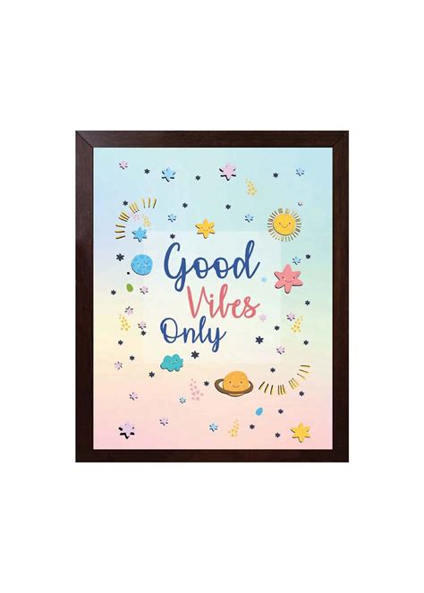 Get Good Vibes Wall Art with brown frame at ₹ 800 | LBB Shop