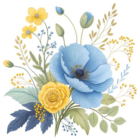 Blue And Yellow Wildflower Bouquet A Cheerful Spring Arrangement ...