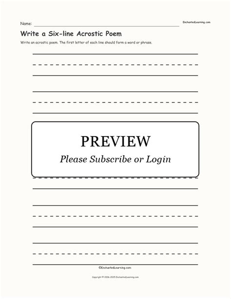 Write a Six-line Acrostic Poem - Enchanted Learning