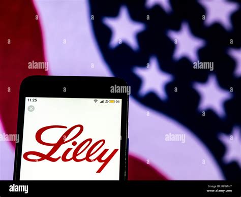 Eli Lilly and Company Pharmaceutical company logo seen displayed on ...
