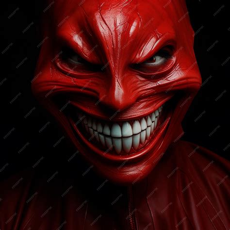 Premium Photo | Creepy red smiley face