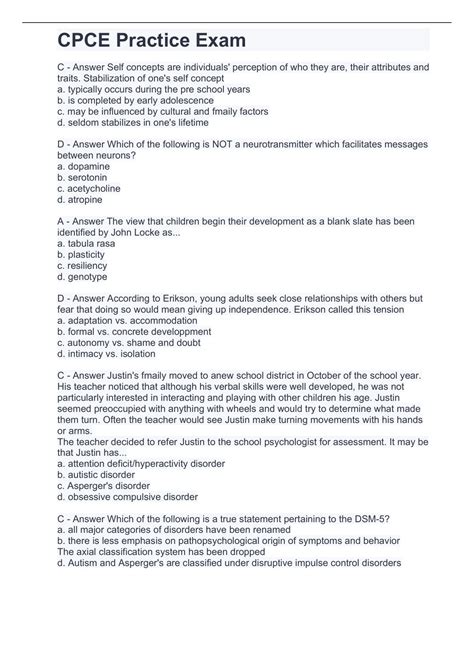 CPCE Practice Exam well solved Questions and Answers 100%rated to pass ...