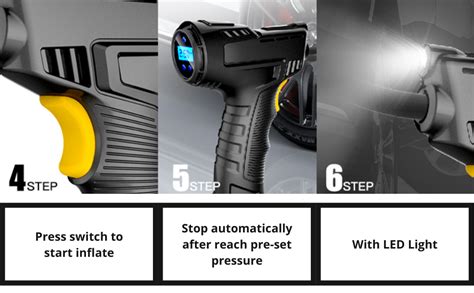 Suzec CZK-3665 Portable Air Compressor Tire Inflator, 150PSI Car Tire ...