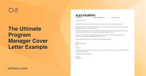 Image result for Program Manager Cover Letter Examples