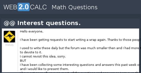 View question - @@ Interest questions.