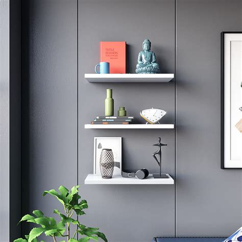 Klaxon Engineered Wood Samara Wall Shelves Pack of 3 (16 * 6 Inches ...