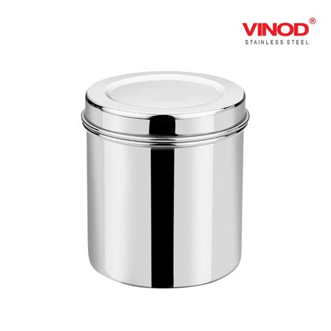 Vinod Stainless Steel Deep Dabba – 5 Piece Set, Airtight Steel Containers