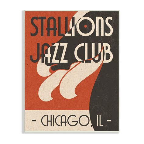 Stallions Jazz Club Retro Abstract Horse Chicago Illinois 10 in x 15 in ...