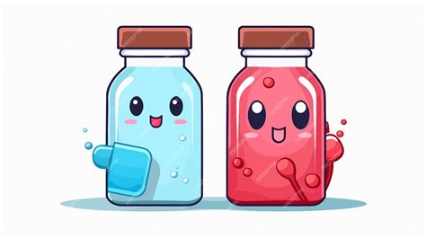 Cute Medicine Bottle Kawaii Character Cartoon Vector Illustration ...