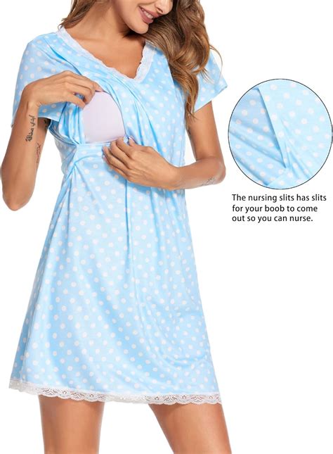 Buy Ekouaer 3 in 1 Delivery/Labor/Nursing Nightgown Soft Maternity ...
