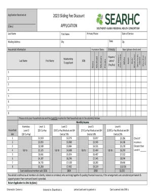 Fillable Online 2023 Sliding Fee Discount APPLICATION Fax Email Print ...